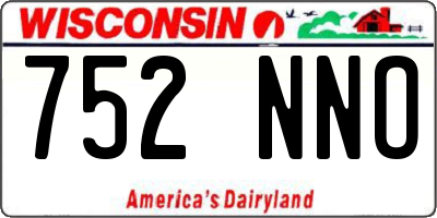 WI license plate 752NNO