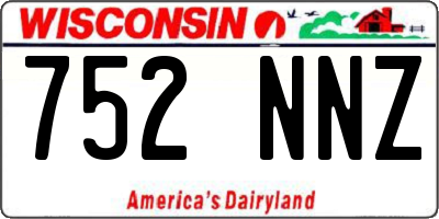 WI license plate 752NNZ