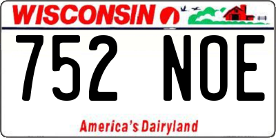 WI license plate 752NOE