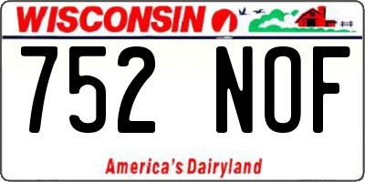 WI license plate 752NOF