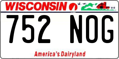 WI license plate 752NOG