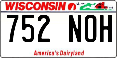 WI license plate 752NOH