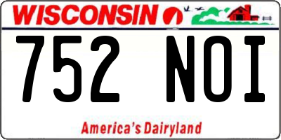 WI license plate 752NOI