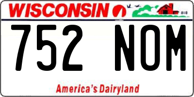 WI license plate 752NOM