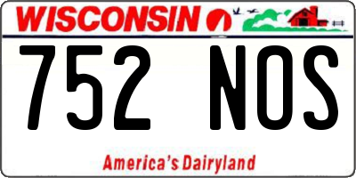 WI license plate 752NOS