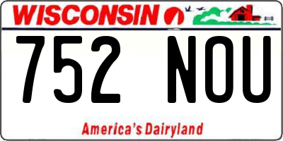 WI license plate 752NOU