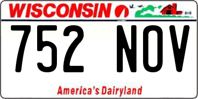 WI license plate 752NOV