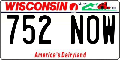 WI license plate 752NOW