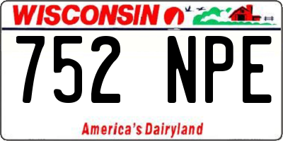 WI license plate 752NPE