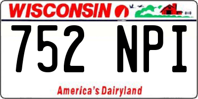 WI license plate 752NPI