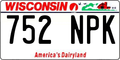 WI license plate 752NPK