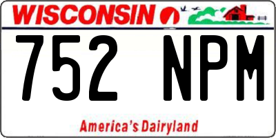 WI license plate 752NPM