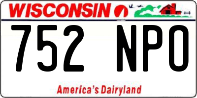 WI license plate 752NPO