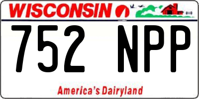 WI license plate 752NPP