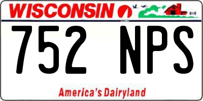 WI license plate 752NPS