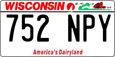 WI license plate 752NPY