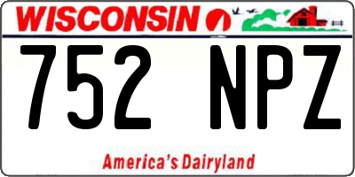WI license plate 752NPZ