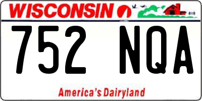 WI license plate 752NQA