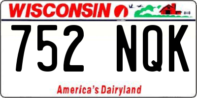 WI license plate 752NQK
