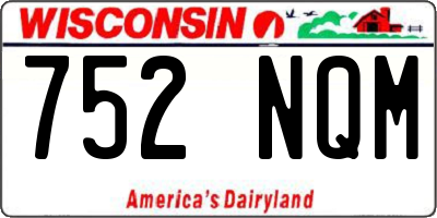 WI license plate 752NQM