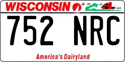 WI license plate 752NRC