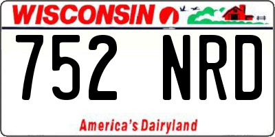 WI license plate 752NRD