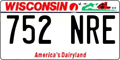 WI license plate 752NRE