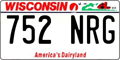 WI license plate 752NRG