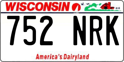 WI license plate 752NRK