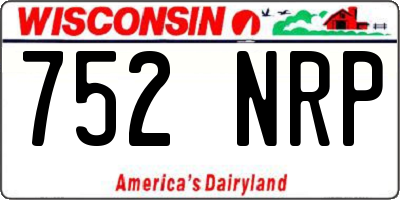 WI license plate 752NRP