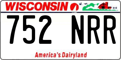 WI license plate 752NRR
