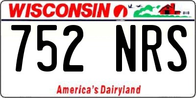 WI license plate 752NRS