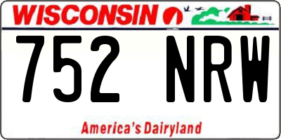 WI license plate 752NRW