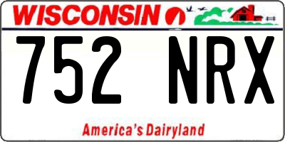 WI license plate 752NRX