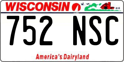 WI license plate 752NSC
