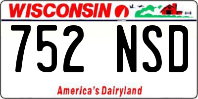 WI license plate 752NSD