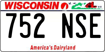 WI license plate 752NSE