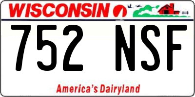WI license plate 752NSF