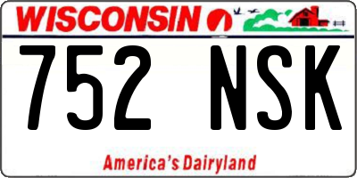 WI license plate 752NSK