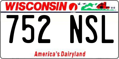 WI license plate 752NSL