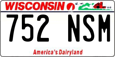 WI license plate 752NSM