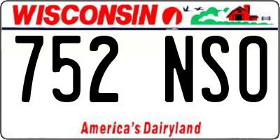 WI license plate 752NSO