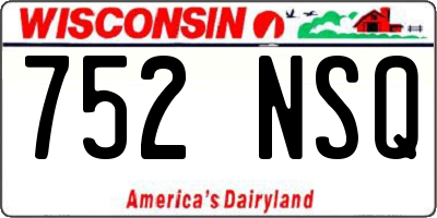 WI license plate 752NSQ