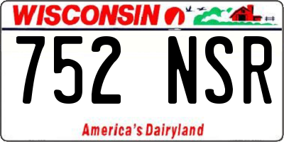 WI license plate 752NSR