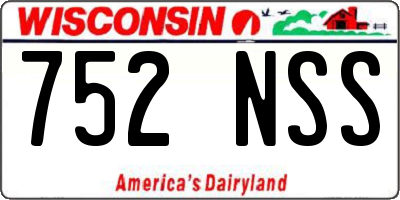 WI license plate 752NSS