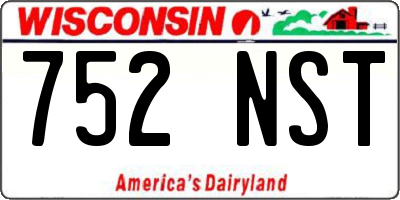 WI license plate 752NST