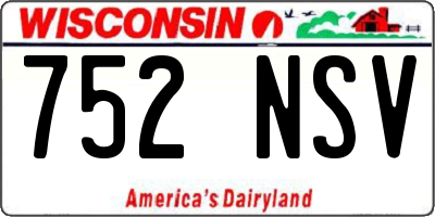 WI license plate 752NSV