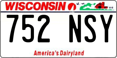 WI license plate 752NSY