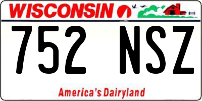 WI license plate 752NSZ