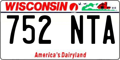 WI license plate 752NTA